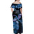 Polynesian Memorial Off Shoulder Maxi Dress Hummingbirds Appear When Angels Are Near LT14