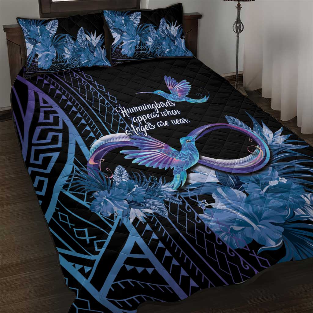Polynesian Memorial Quilt Bed Set Hummingbirds Appear When Angels Are Near LT14