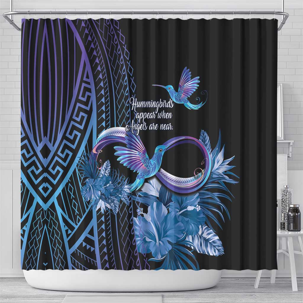 Polynesian Memorial Shower Curtain Hummingbirds Appear When Angels Are Near LT14