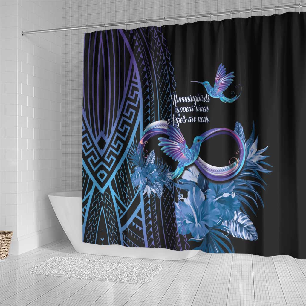 Polynesian Memorial Shower Curtain Hummingbirds Appear When Angels Are Near LT14