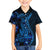 Blue Polynesia Shark Tattoo Family Matching Off Shoulder Long Sleeve Dress and Hawaiian Shirt With Polynesian Plumeria LT14 Son's Shirt Blue - Polynesian Pride