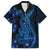 Blue Polynesia Shark Tattoo Family Matching Short Sleeve Bodycon Dress and Hawaiian Shirt With Polynesian Plumeria LT14 Dad's Shirt - Short Sleeve Blue - Polynesian Pride