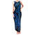 Blue Polynesia Shark Tattoo Family Matching Tank Maxi Dress and Hawaiian Shirt With Polynesian Plumeria LT14 Mom's Dress Blue - Polynesian Pride