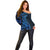 Blue Polynesia Shark Tattoo Off Shoulder Sweater With Polynesian Plumeria LT14 - Polynesian Pride