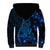 Blue Polynesia Shark Tattoo Sherpa Hoodie With Polynesian Plumeria LT14 - Polynesian Pride