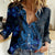 Blue Polynesia Shark Tattoo Women Casual Shirt With Polynesian Plumeria LT14 Female Blue - Polynesian Pride