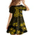 Gold Polynesia Shark Tattoo Family Matching Tank Maxi Dress and Hawaiian Shirt With Polynesian Plumeria LT14 - Polynesian Pride