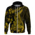Gold Polynesia Shark Tattoo Hoodie With Polynesian Plumeria LT14 Zip Hoodie Gold - Polynesian Pride