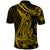 Gold Polynesia Shark Tattoo Polo Shirt With Polynesian Plumeria LT14 - Polynesian Pride