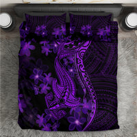 Purple Polynesia Shark Tattoo Bedding Set With Polynesian Plumeria LT14 Purple - Polynesian Pride