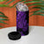 Purple Polynesia Shark Tattoo 4 in 1 Can Cooler Tumbler With Polynesian Plumeria