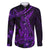 Purple Polynesia Shark Tattoo Family Matching Summer Maxi Dress and Hawaiian Shirt With Polynesian Plumeria LT14 Dad's Shirt - Long Sleeve Purple - Polynesian Pride