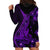 Purple Polynesia Shark Tattoo Hoodie Dress With Polynesian Plumeria LT14 - Polynesian Pride