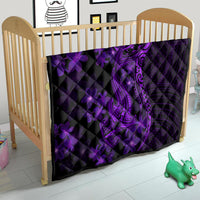 Purple Polynesia Shark Tattoo Quilt With Polynesian Plumeria LT14 - Polynesian Pride