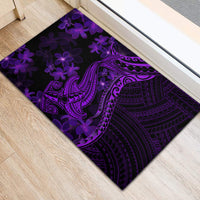 Purple Polynesia Shark Tattoo Rubber Doormat With Polynesian Plumeria LT14 - Polynesian Pride