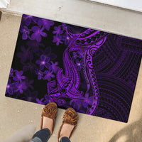 Purple Polynesia Shark Tattoo Rubber Doormat With Polynesian Plumeria LT14 - Polynesian Pride