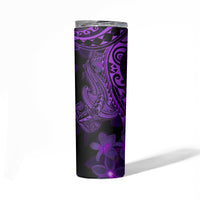 Purple Polynesia Shark Tattoo Skinny Tumbler With Polynesian Plumeria