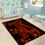 Red Polynesia Area Rug Shark Tattoo With Polynesian Plumeria LT14 - Polynesian Pride