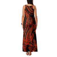 Red Polynesia Family Matching Tank Maxi Dress and Hawaiian Shirt Shark Tattoo With Polynesian Plumeria LT14 - Polynesian Pride