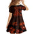 Red Polynesia Kid Short Sleeve Dress Shark Tattoo With Polynesian Plumeria LT14 - Polynesian Pride