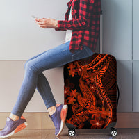 Red Polynesia Luggage Cover Shark Tattoo With Polynesian Plumeria LT14 - Polynesian Pride