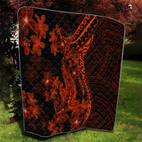 Red Polynesia Quilt Shark Tattoo With Polynesian Plumeria LT14 - Polynesian Pride