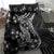 Black Polynesia Bedding Set Shark Tattoo With Polynesian Plumeria LT14 - Polynesian Pride