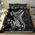 Black Polynesia Bedding Set Shark Tattoo With Polynesian Plumeria LT14 - Polynesian Pride