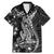 Black Polynesia Family Matching Mermaid Dress and Hawaiian Shirt Shark Tattoo With Polynesian Plumeria LT14 Dad's Shirt - Short Sleeve Black - Polynesian Pride