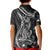 Black Polynesia Kid Polo Shirt Shark Tattoo With Polynesian Plumeria LT14 - Polynesian Pride