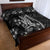 Black Polynesia Quilt Bed Set Shark Tattoo With Polynesian Plumeria LT14 - Polynesian Pride