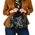 Black Polynesia Shoulder Handbag Shark Tattoo With Polynesian Plumeria LT14 - Polynesian Pride
