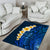 Blue Polynesia Area Rug Plumeria Tropical Leaves With Galaxy Polynesian Art LT14 - Polynesian Pride