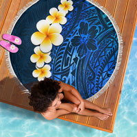 Blue Polynesia Beach Blanket Plumeria Tropical Leaves With Galaxy Polynesian Art LT14 - Polynesian Pride