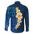 Blue Polynesia Family Matching Off Shoulder Maxi Dress and Hawaiian Shirt Plumeria Tropical Leaves With Galaxy Polynesian Art LT14 - Polynesian Pride