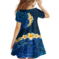 Blue Polynesia Family Matching Tank Maxi Dress and Hawaiian Shirt Plumeria Tropical Leaves With Galaxy Polynesian Art LT14 - Polynesian Pride