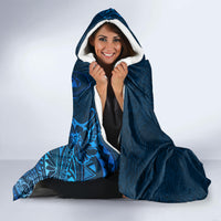 Blue Polynesia Hooded Blanket Plumeria Tropical Leaves With Galaxy Polynesian Art LT14 - Polynesian Pride