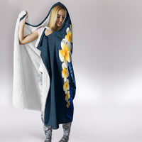 Blue Polynesia Hooded Blanket Plumeria Tropical Leaves With Galaxy Polynesian Art LT14 - Polynesian Pride