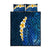 Blue Polynesia Quilt Bed Set Plumeria Tropical Leaves With Galaxy Polynesian Art LT14 Blue - Polynesian Pride