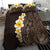 Brown Polynesia Bedding Set Plumeria Tropical Leaves With Galaxy Polynesian Art LT14 - Polynesian Pride