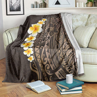 Brown Polynesia Blanket Plumeria Tropical Leaves With Galaxy Polynesian Art LT14 - Polynesian Pride