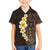 Brown Polynesia Family Matching Short Sleeve Bodycon Dress and Hawaiian Shirt Plumeria Tropical Leaves With Galaxy Polynesian Art LT14 Son's Shirt Brown - Polynesian Pride