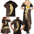 Brown Polynesia Family Matching Summer Maxi Dress and Hawaiian Shirt Plumeria Tropical Leaves With Galaxy Polynesian Art LT14 - Polynesian Pride