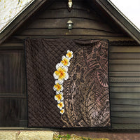 Brown Polynesia Quilt Plumeria Tropical Leaves With Galaxy Polynesian Art LT14 - Polynesian Pride