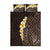 Brown Polynesia Quilt Bed Set Plumeria Tropical Leaves With Galaxy Polynesian Art LT14 Brown - Polynesian Pride