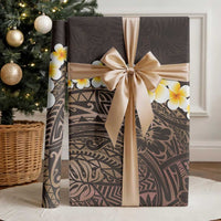 Brown Polynesia Wrapping Paper Plumeria Tropical Leaves With Galaxy Polynesian Art LT14 - Polynesian Pride