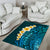 Turquosie Polynesia Area Rug Plumeria Tropical Leaves With Galaxy Polynesian Art LT14 - Polynesian Pride