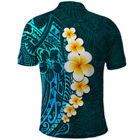 Turquosie Polynesia Polo Shirt Plumeria Tropical Leaves With Galaxy Polynesian Art LT14 - Polynesian Pride