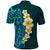 Turquosie Polynesia Polo Shirt Plumeria Tropical Leaves With Galaxy Polynesian Art LT14 - Polynesian Pride
