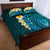 Turquosie Polynesia Quilt Bed Set Plumeria Tropical Leaves With Galaxy Polynesian Art LT14 - Polynesian Pride